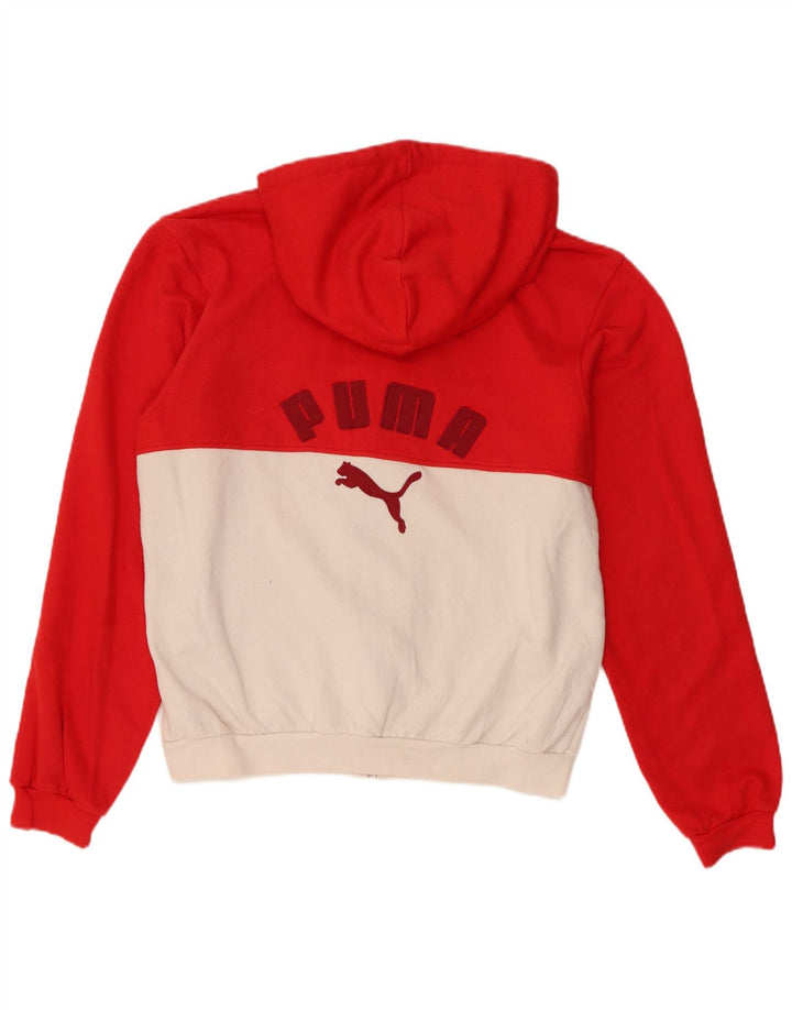 Puma Hombre Sudadera Con Capucha Y Cremallera Gráfica De Algodón Color Block En Rojo Medio