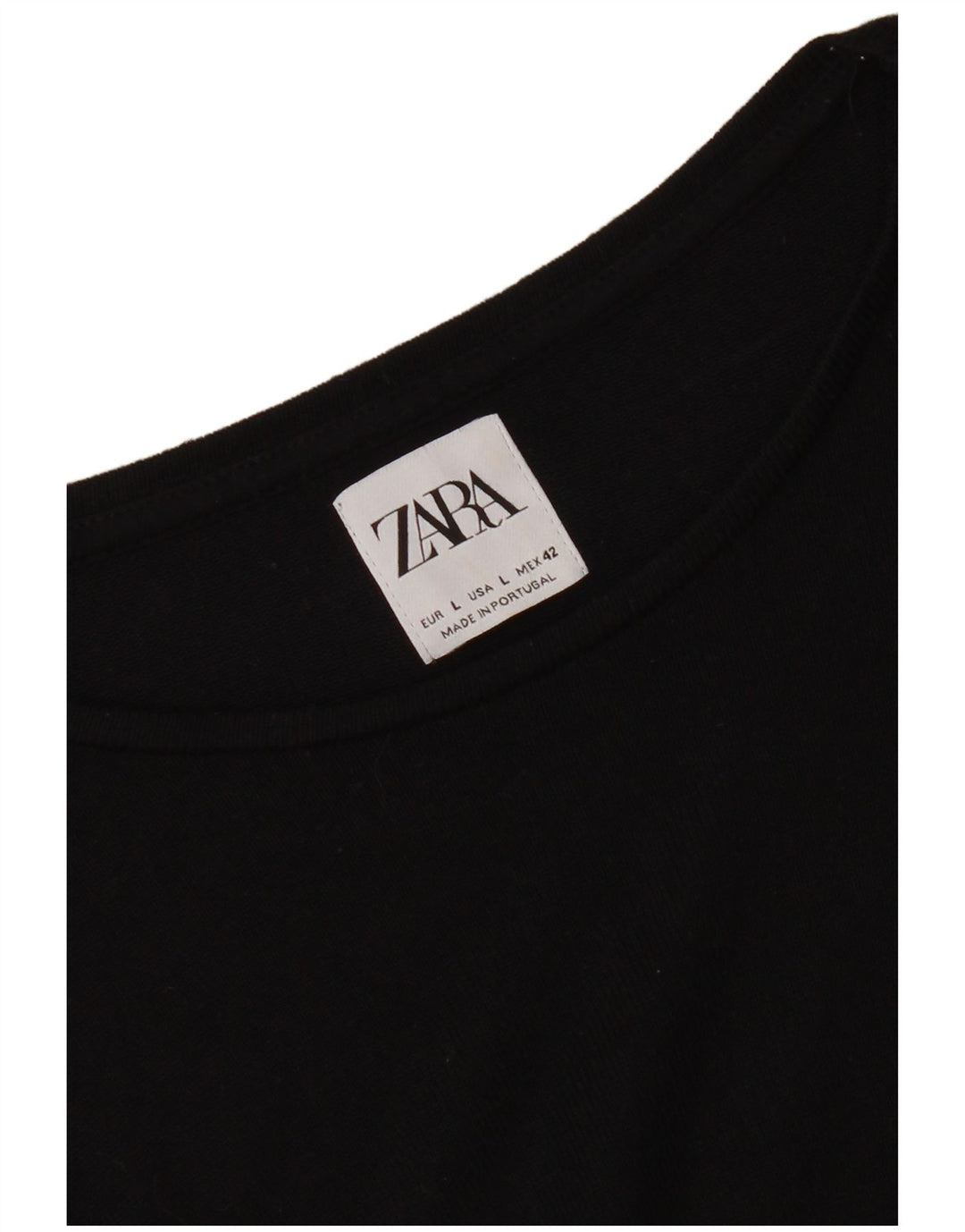 Zara Mujer Camiseta Top UK 46 Large Negro