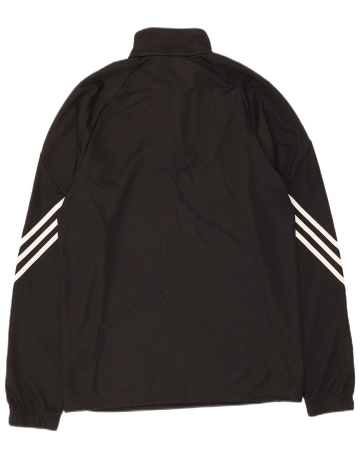 Adidas Mens Climalite Zip Neck Jersey Chándal Top Pequeño Poliéster Negro
