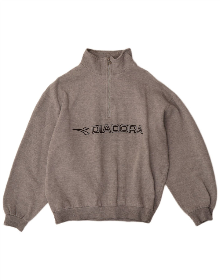 DIADORA Sudadera con estampado gráfico extragrande para mujer UK 44 Gris medio