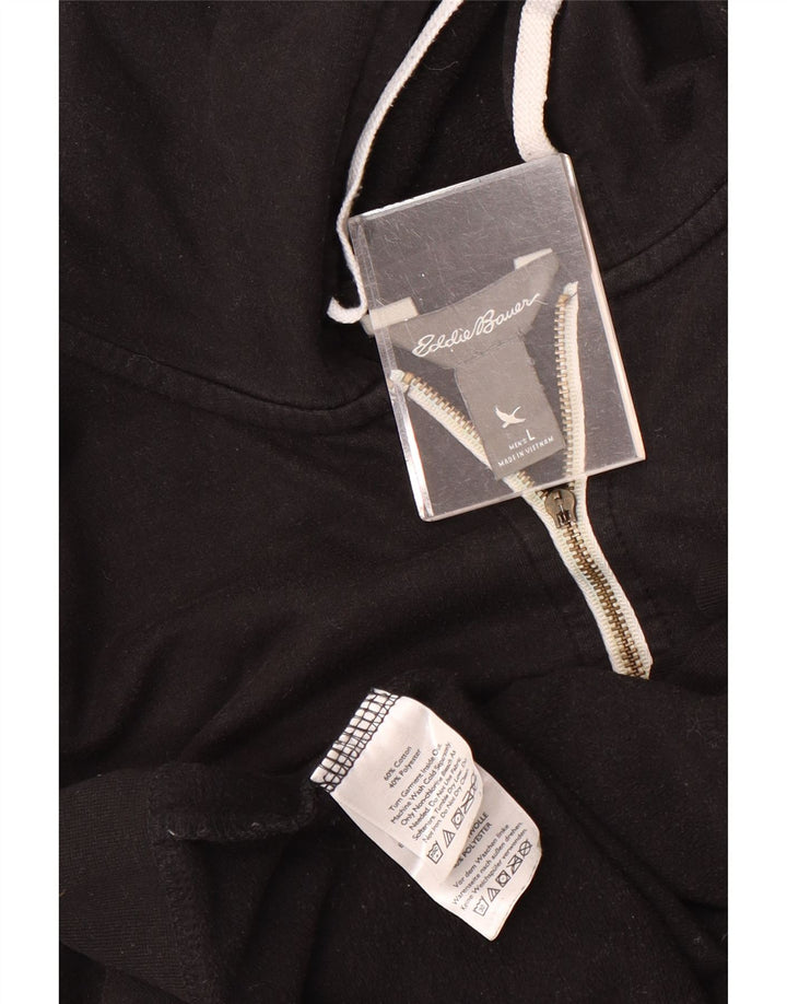 Eddie Bauer - Sudadera con capucha y cremallera para hombre, tamaño grande, algodón negro