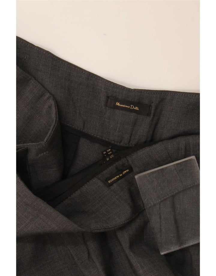Massimo Dutti Pantalón Traje Cintura Alta Mujer EU 40 Medium W30 L29 Gris