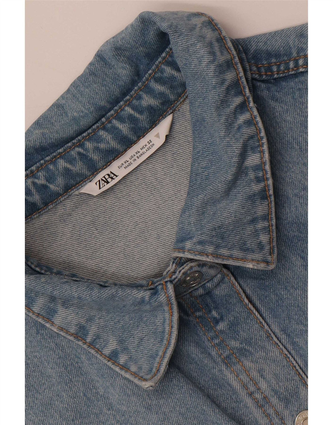 Zara Mujer Camisa Vaquera ES 40 XL Azul