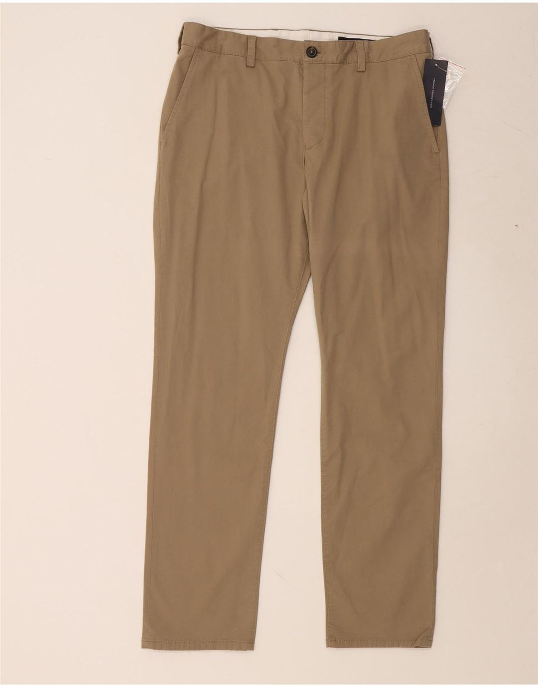 FRENCH CONNECTION Pantalón chino recto para hombre W34 L32 Algodón beige