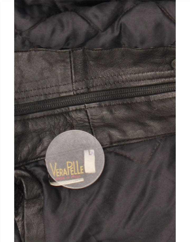 Vintage chaqueta de cuero para hombre Reino Unido 40 cuero negro grande