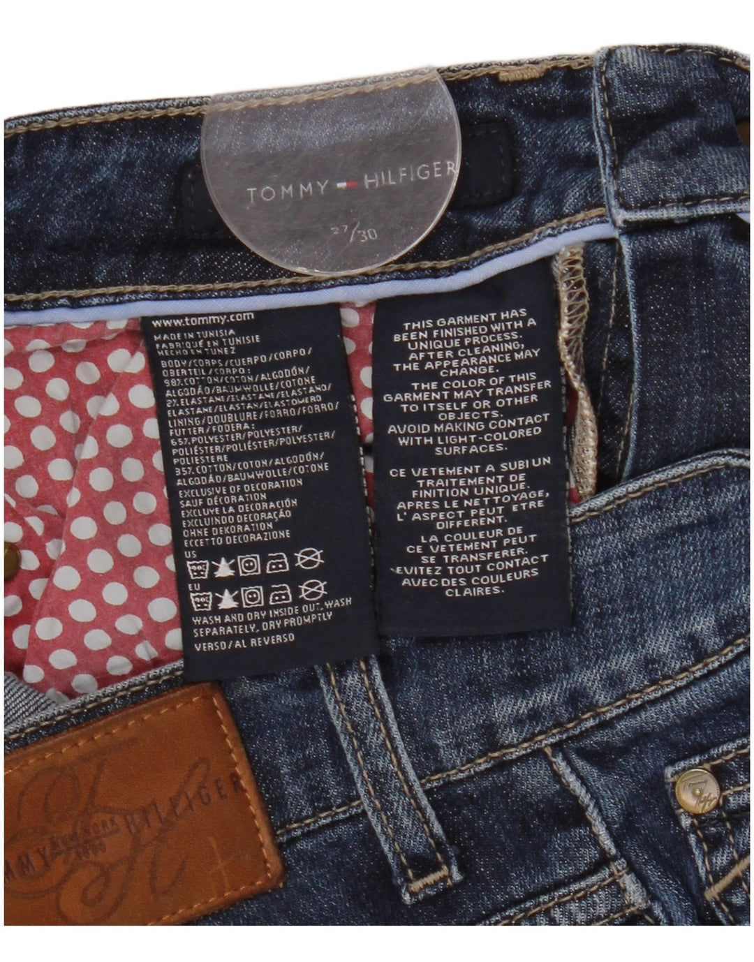 TOMMY HILFIGER Vaqueros Bootcut para Mujer W27 L30 Algodón Azul Marino