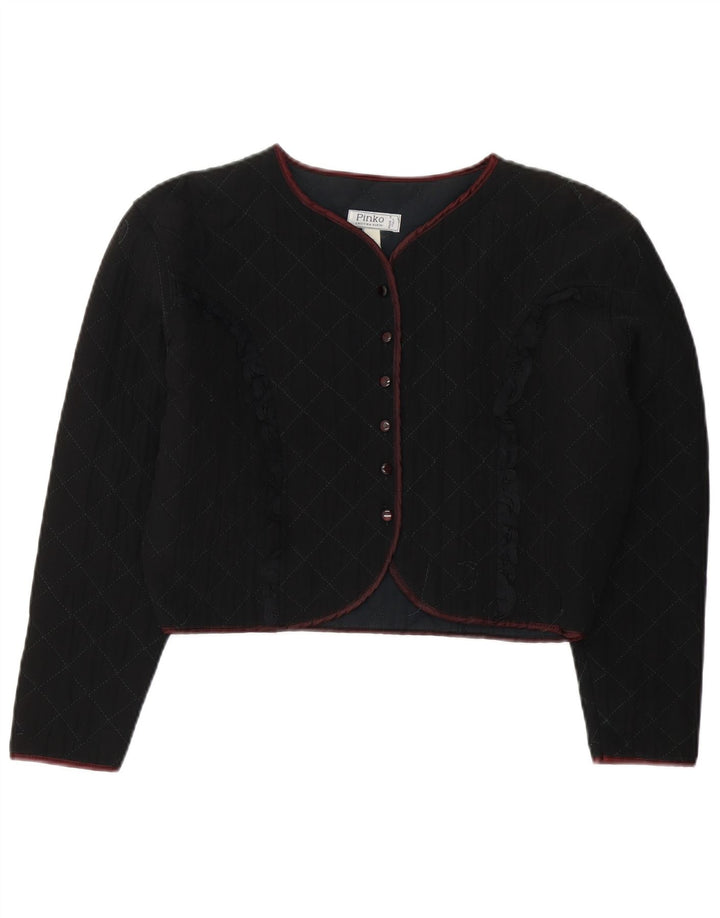 Pinko Chaqueta Bolero Acolchada para Mujer UK 44 Medium Viscosa Negra