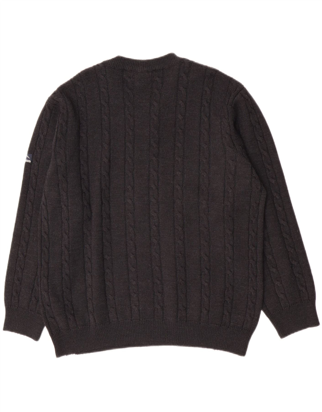 Navigare Jersey de cuello redondo para hombre de lana gris grande