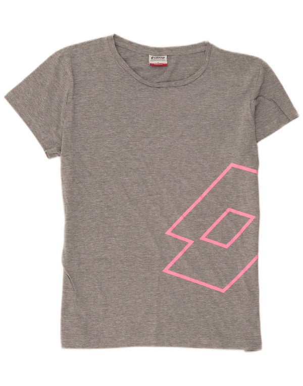 Lotto Camiseta gráfica para mujer Top UK 44 Algodón gris medio