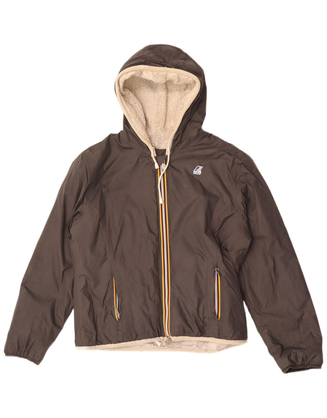 K-Way Chaqueta cortavientos con capucha para hombre UK 38 Poliamida gris medio