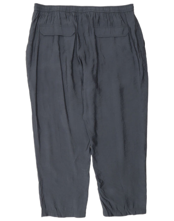 Zara Mujer Pantalón Recto Cropped 2XL W34 L26 Azul Marino Modal