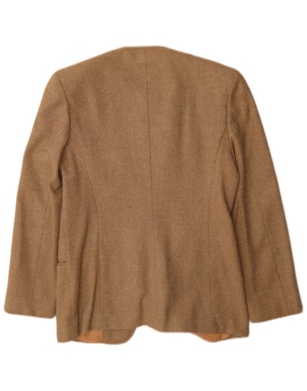 Elle Erre Chaqueta tipo blazer larga para mujer IT 44 Medium Beige Pinstripe