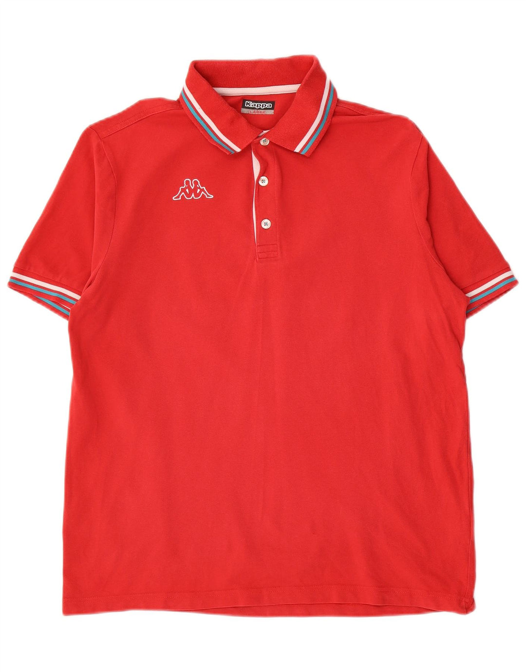 Kappa Polo Hombre Grande De Algodón A Rayas Rojas