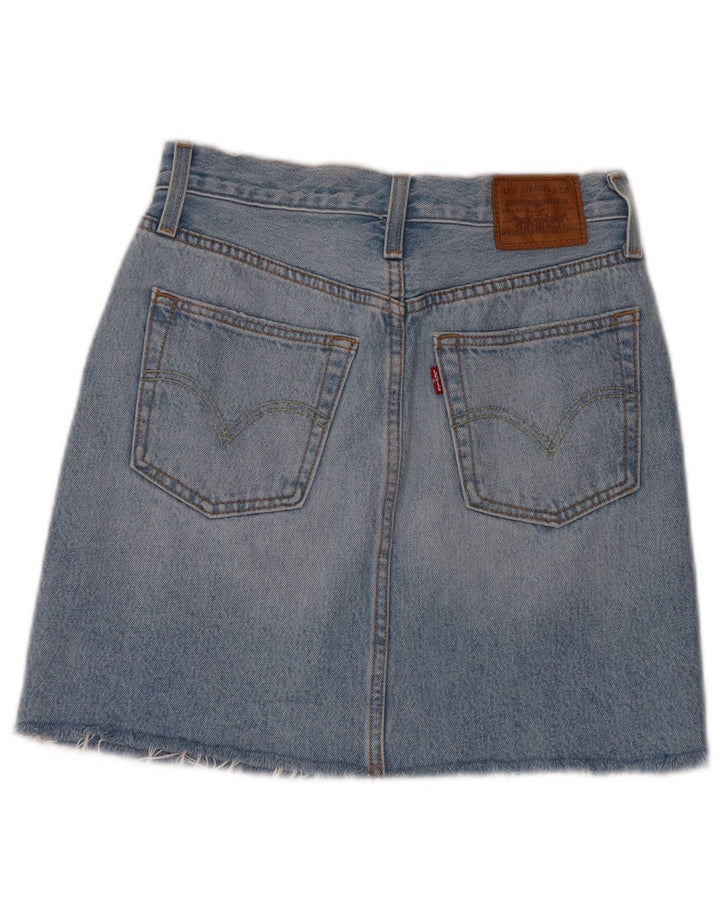 LEVI'S Falda vaquera desgastada para mujer W25 XS Algodón azul