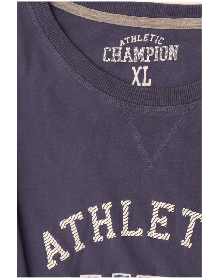 Champion Hombre Gráfico Top Manga Larga XL Azul