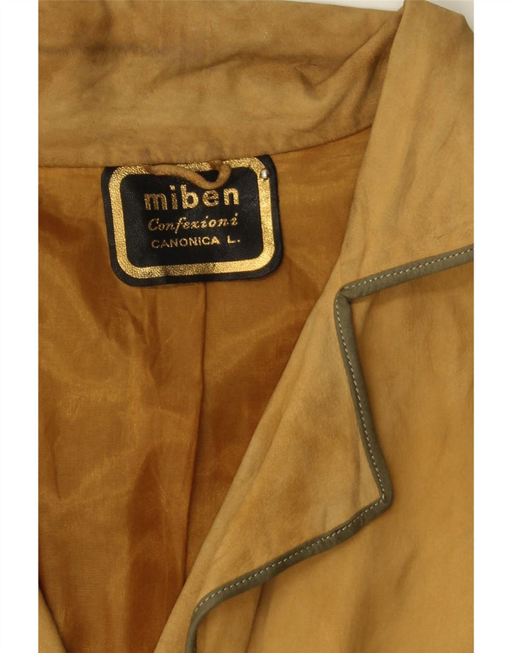 VINTAGE Womens Open Suede Jacket IT 44 Medium Brown Leather Vintage Vintage and Second-Hand Vintage from Messina Hembry 