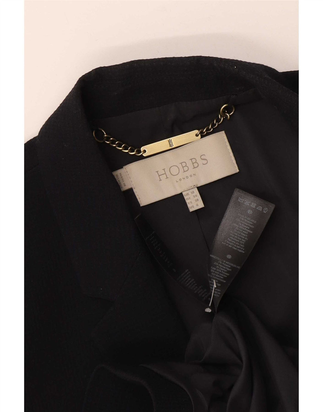 Hobbs Chaqueta tipo blazer de 1 botón para mujer UK 10 Small Azul marino Poliéster