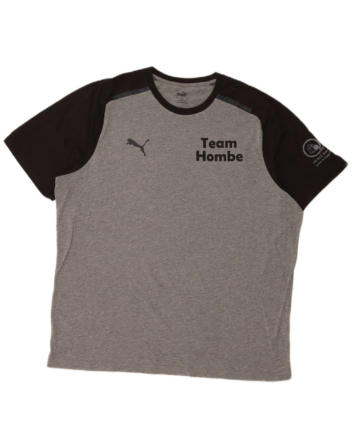 PUMA Camiseta gráfica para hombre Top XL Gris Colorblock