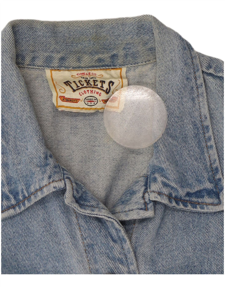 VINTAGE Chaleco Vaquero Niña 9-10 Años Algodón Azul