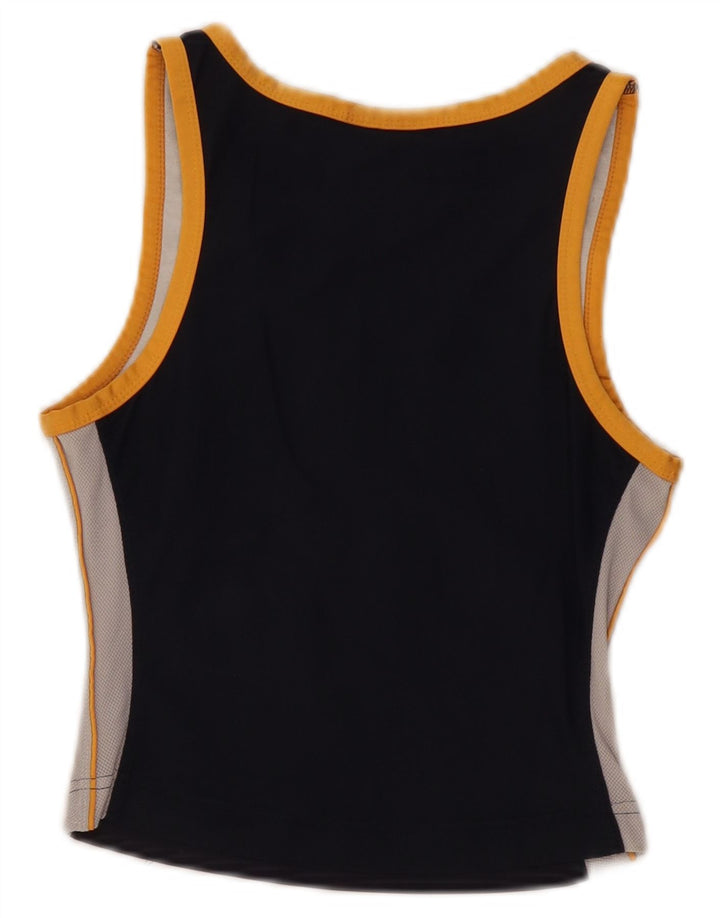 Puma Mujer Crop Vest Top UK 10 Pequeño Negro Colorblock Poliéster