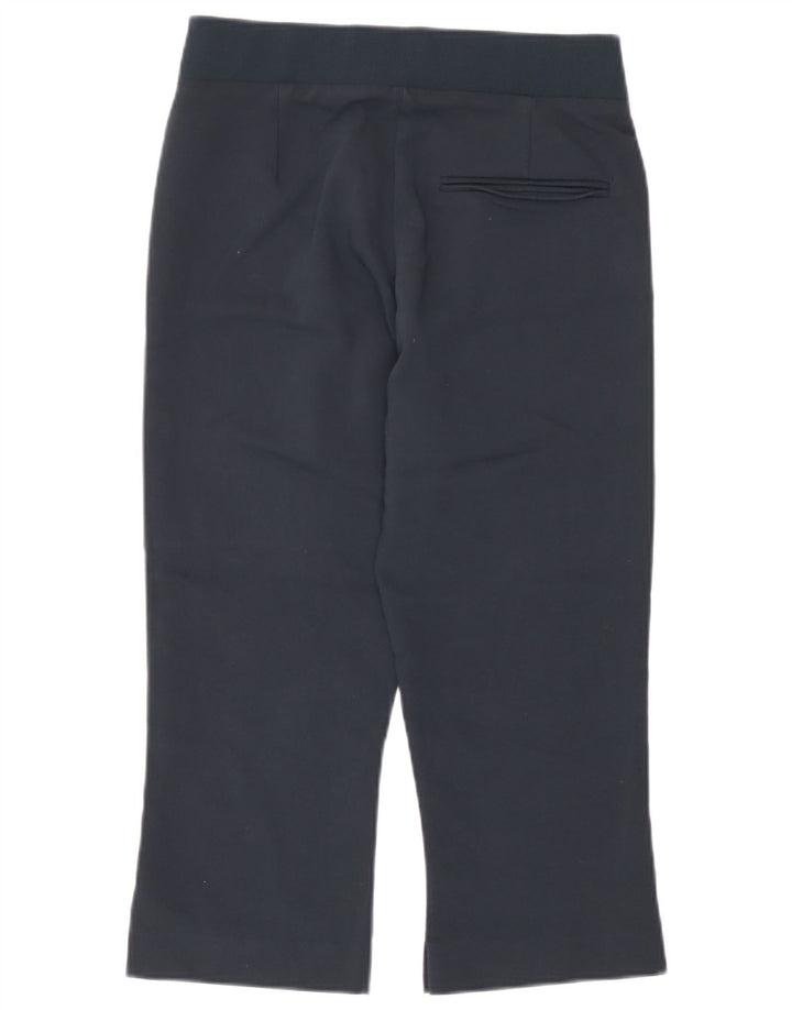 Zara Mujer Pantalón Capri Pequeño W26 L19 Azul Marino Viscosa
