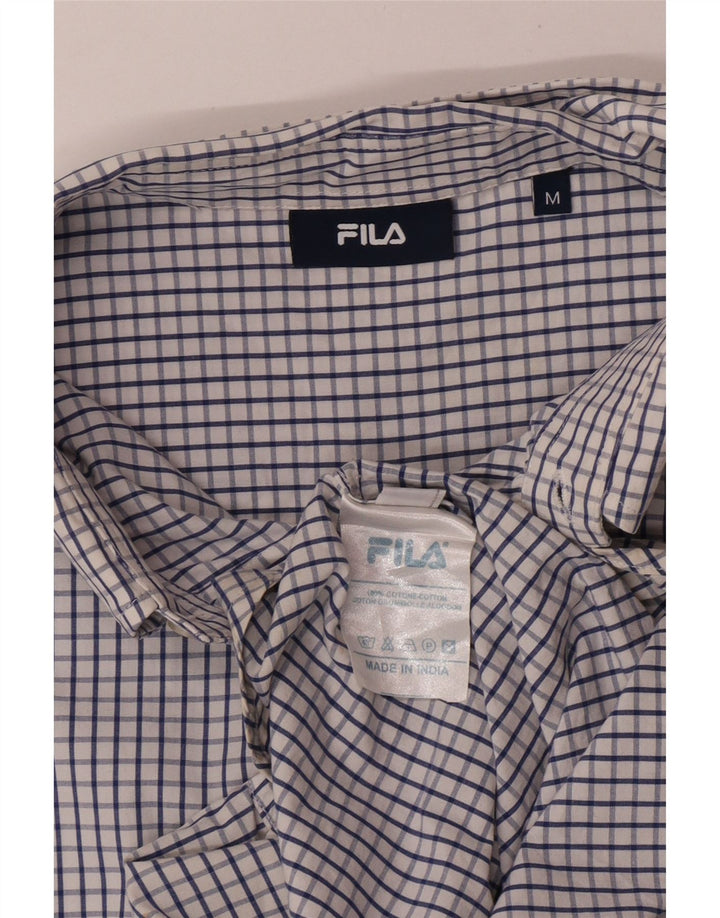 Camisa Fila Hombre De Algodón A Cuadros Azul Medio