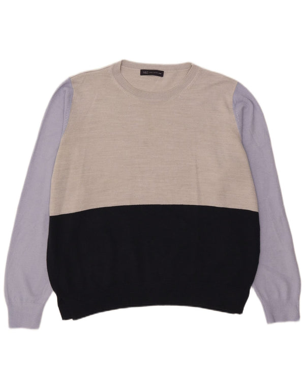 Marks & Spencer Jersey con Cuello Barco para Mujer UK 40 XL Azul Colorblock