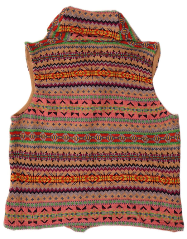 Chaps Suéter tipo cárdigan sin mangas para mujer UK 18 XL Multicolor Fair Isle