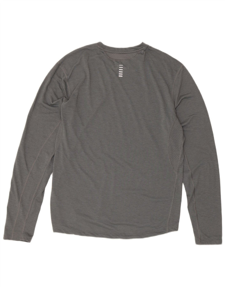 Under Armour Camiseta ajustada para correr para hombre de manga larga deportiva gris grande