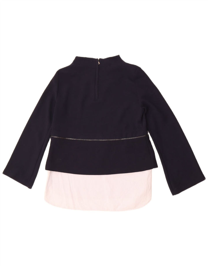 Zara Top tipo túnica de manga larga para mujer UK 40 Medium Azul marino Colorblock