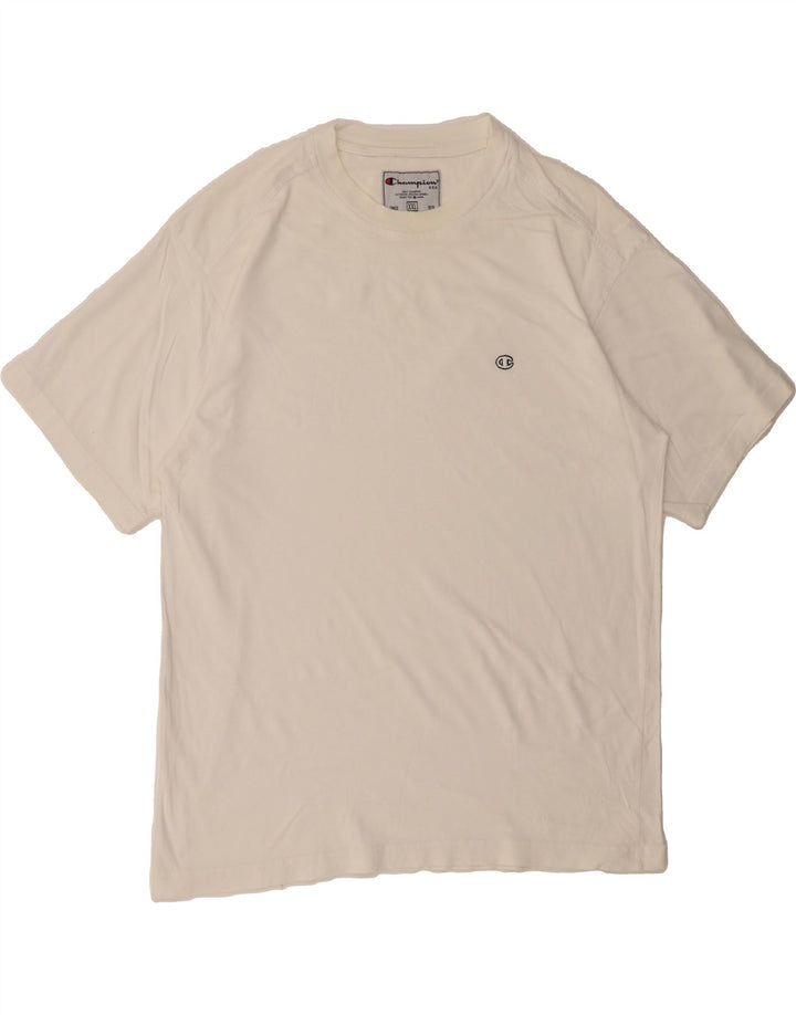 CHAMPION Mens T-Shirt Top 2XL White Cotton Vintage Champion and Second-Hand Champion from Messina Hembry 