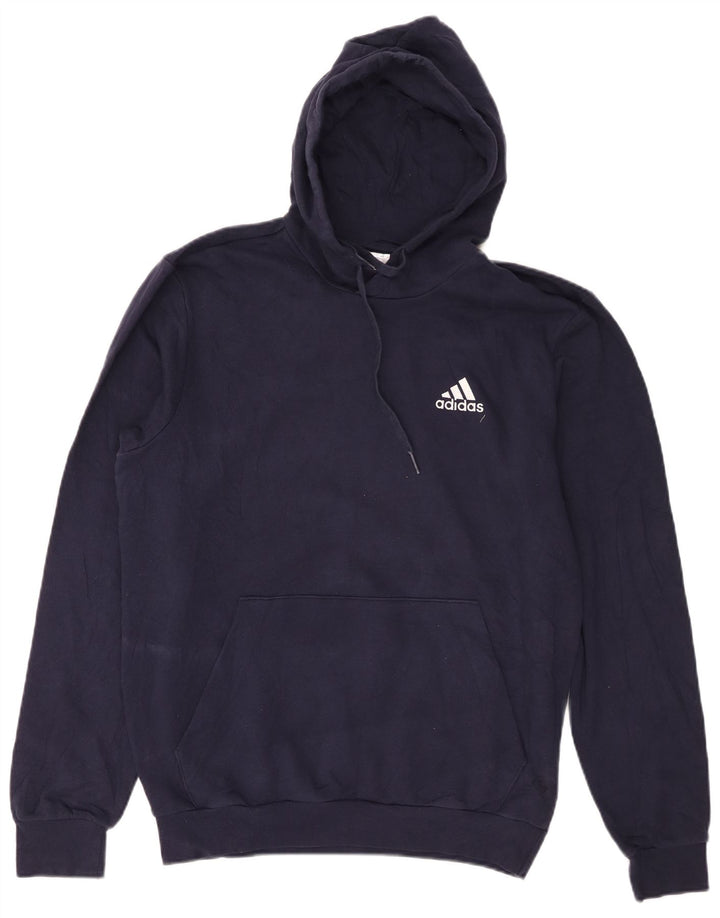 Adidas Hombre Sudadera Con Capucha Jumper Medium Azul Marino Algodón