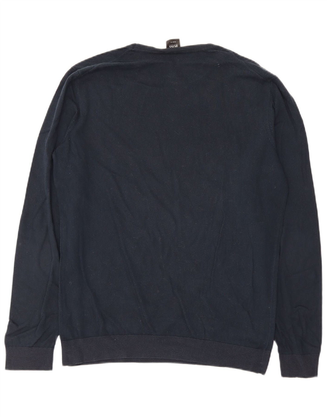 Hugo Boss Jersey con cuello redondo para hombre, talla grande, azul marino