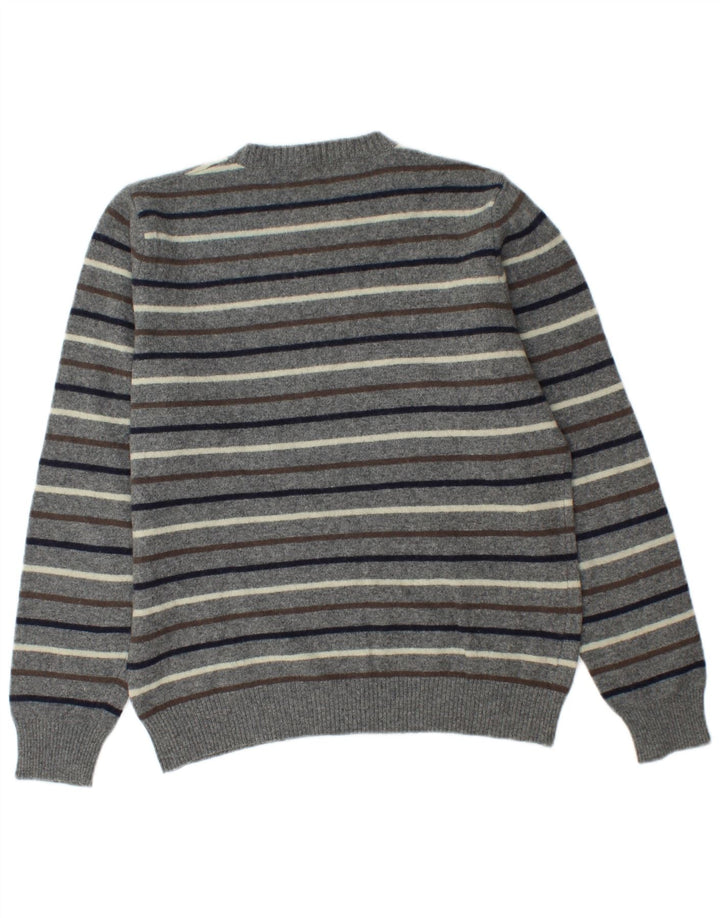 Benetton Jersey De Cuello Redondo Gris Medio A Rayas