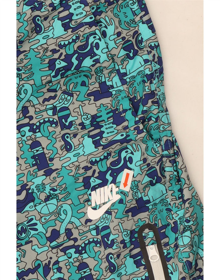 Nike - Pantalones cortos cargo con gráficos para hombre W34 Large Turquesa Colorblock Poliéster