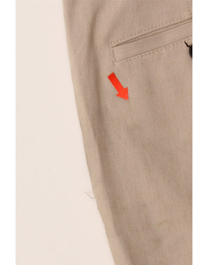 Zara Mens Slim Chino Pantalones EU 38 Small W30 L28 Beige Poliéster