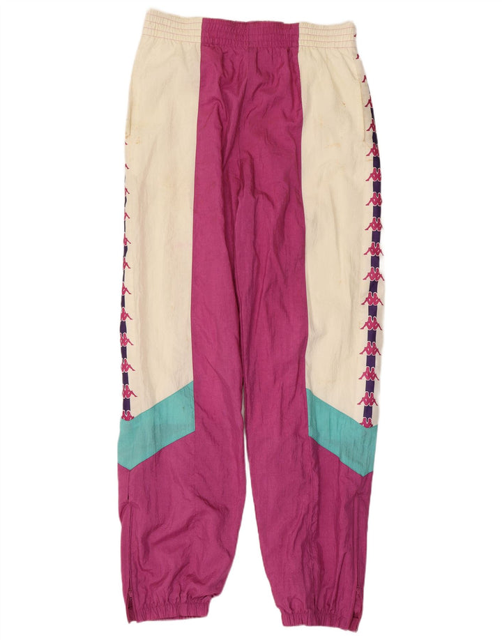 KAPPA Hombre Pantalones De Chándal Gráfico Joggers Large Rosa Colorblock