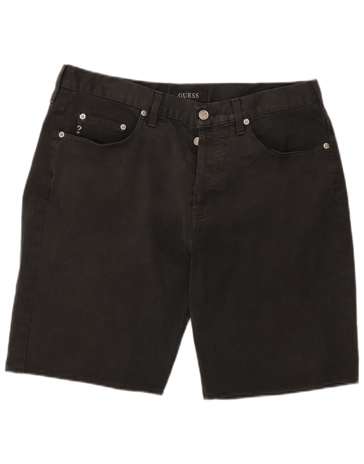 Guess Mens Shorts De Mezclilla W34 Grande Negro