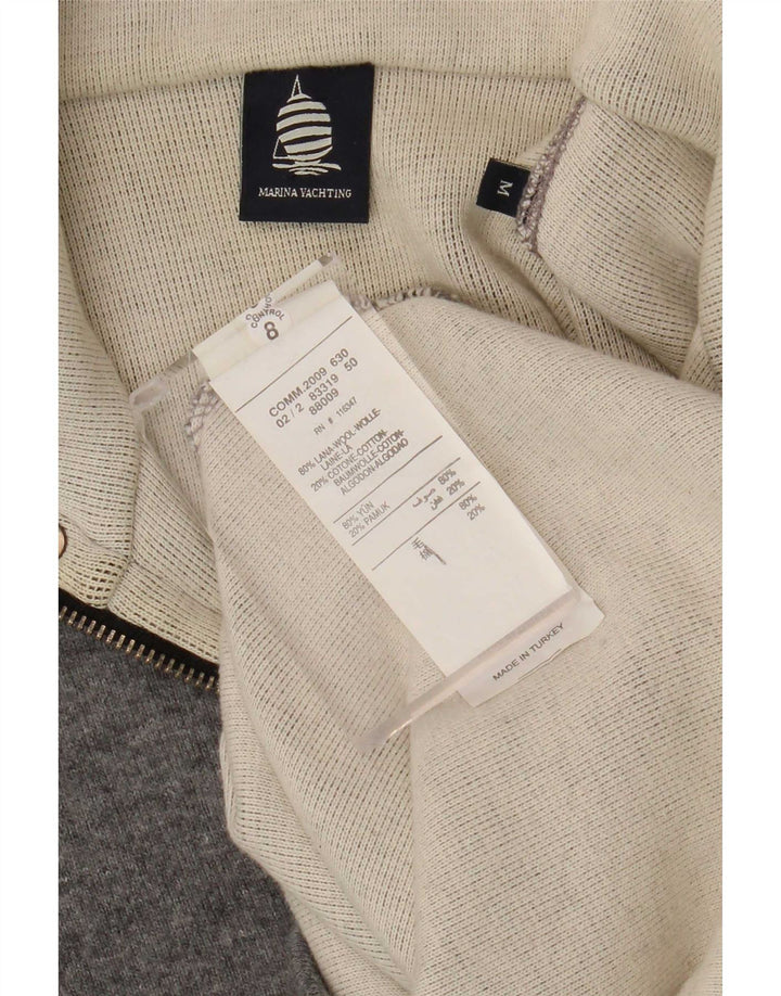 Marina Yachting Jersey De Hombre Con Cuello Y Botones Gráficos Gris Medio Moteado