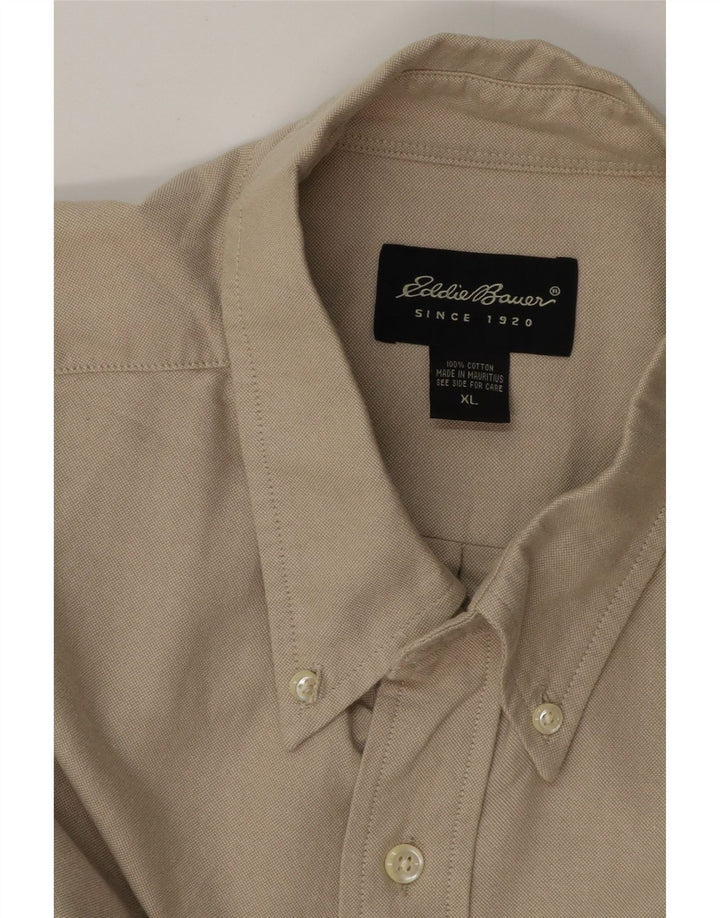 EDDIE BAUER Camisa Hombre XL Algodón Beige