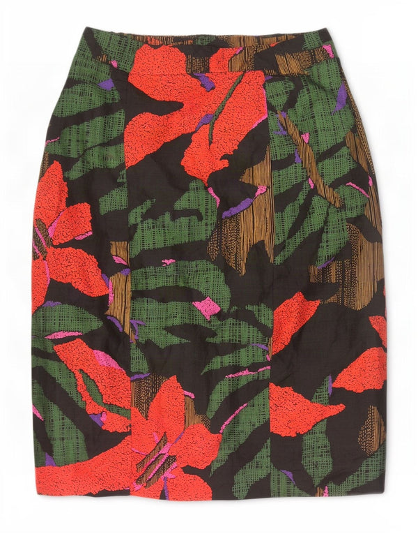 Falda recta vintage para mujer W24 XS multicolor floral