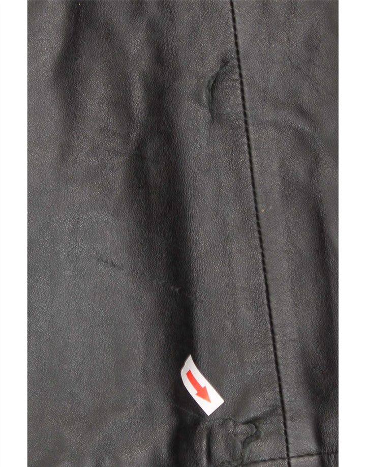 Chaqueta de cuero vintage para hombre IT 48 Medio Negro