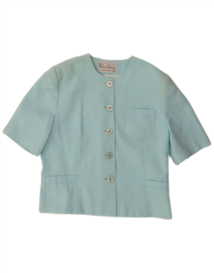VIVIENNE LAURENCE Chaqueta tipo blazer de 5 botones para mujer UK 40 Azul medio
