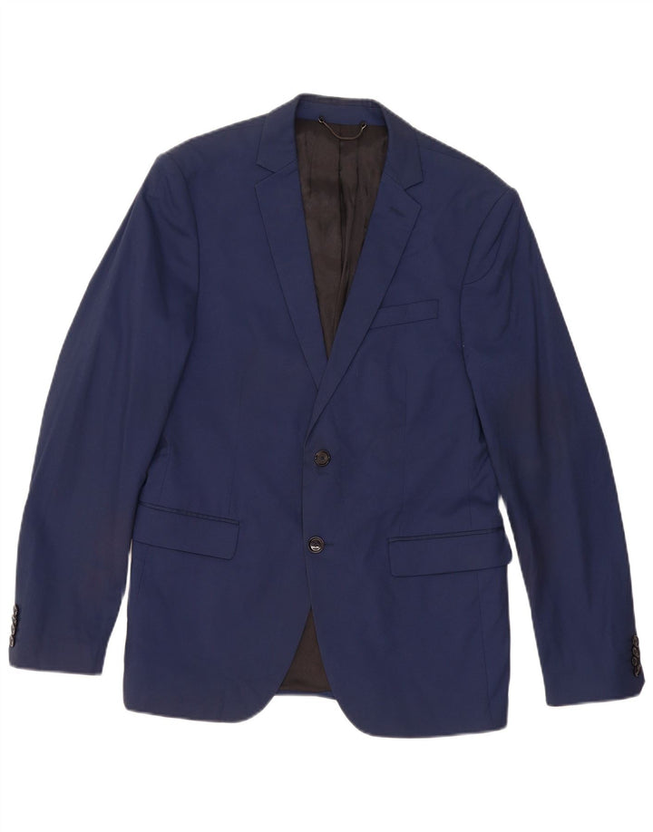 Zara Chaqueta tipo blazer de 2 botones para hombre EU 50 Mediana Azul marino Algodón