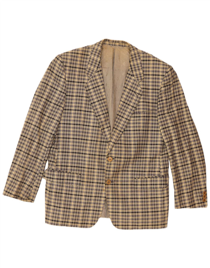 Roberta di Camerino Chaqueta tipo blazer de 2 botones para hombre IT 52 XL Beige Gingham