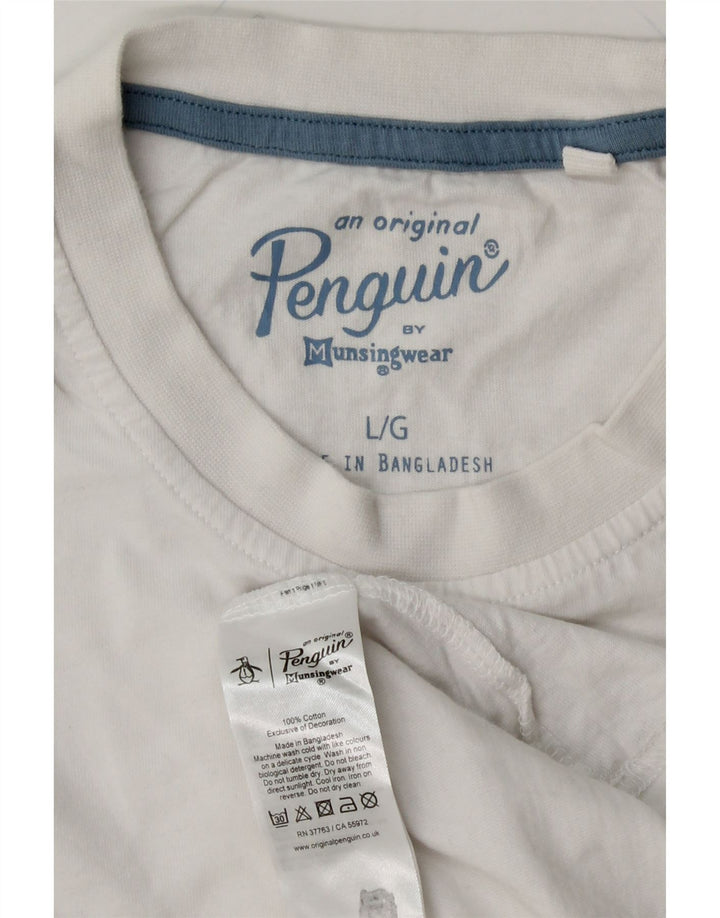 PENGUIN Camiseta de hombre Top Large White Spotted Cotton