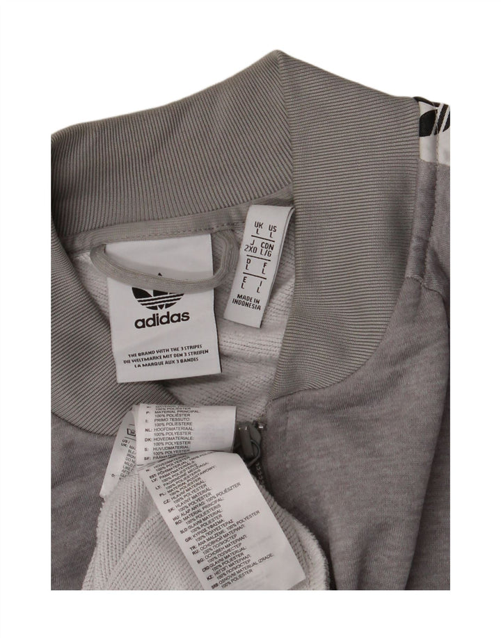ADIDAS Chaqueta superior de chándal con gráfico para hombre Poliéster con bloques de color gris grande