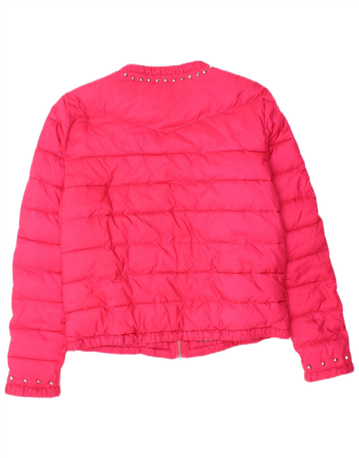 GUESS Chaqueta acolchada para mujer UK 12 Poliamida rosa mediana