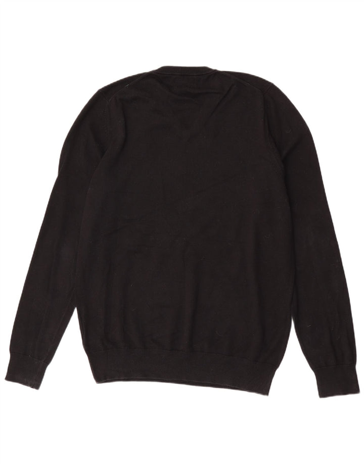 Marks & Spencer - Jersey con cuello en V para hombre, talla grande, algodón negro