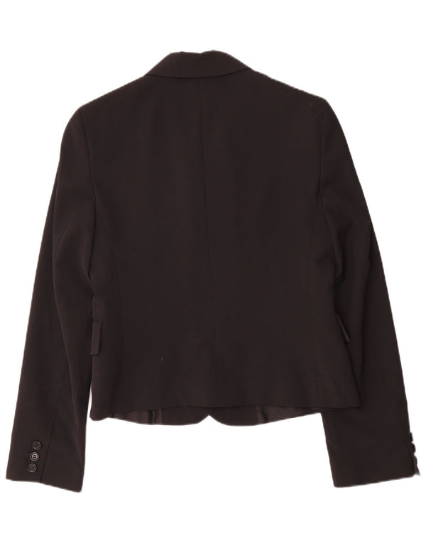 BENETTON Chaqueta tipo blazer de 3 botones para mujer IT 44 Poliéster negro mediano